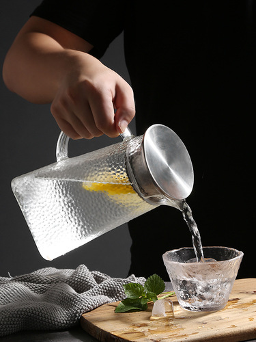 Household cold kettle large-capacity glass cold kettle white boiled water cup living room installed water kettle teapot set