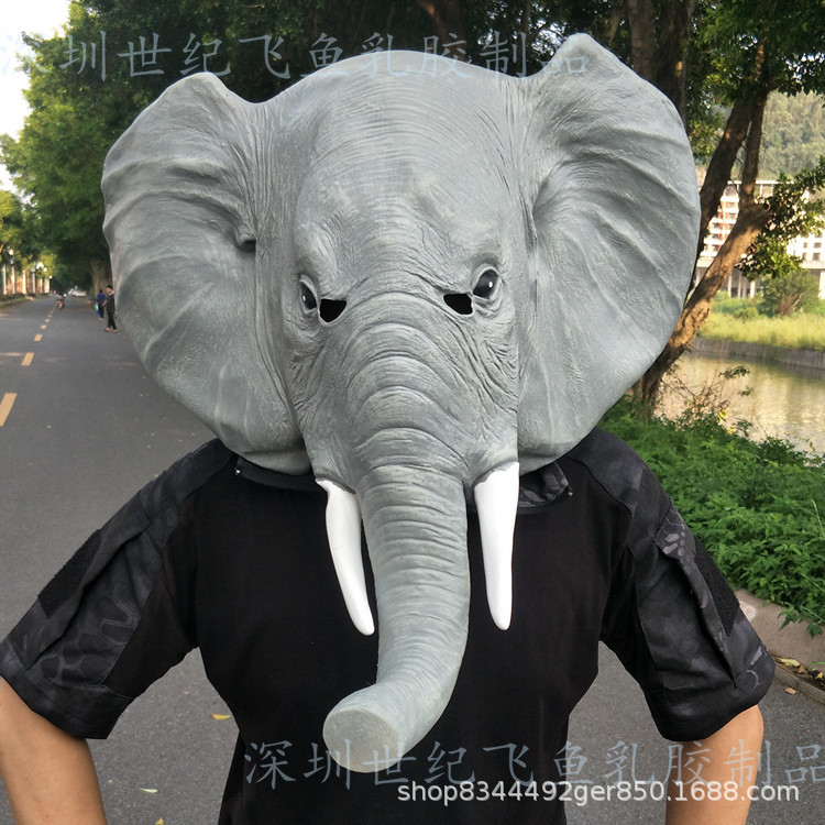 Elefante sombrero parodia máscara de Halloween mascarada elefante asiático risa animal máscara Live props COS