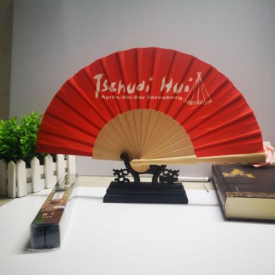 one word Long handle Home Furnishing Wood fan weave painting Single Ornaments Folding fan European style Sixteen Paint Wood fan