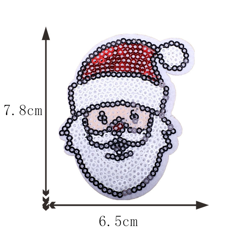 Hot-selling Christmas series embroidered fabric patch cartoon Christmas reindeer snowflake patch shiny embroidery badge wholesale iron-on