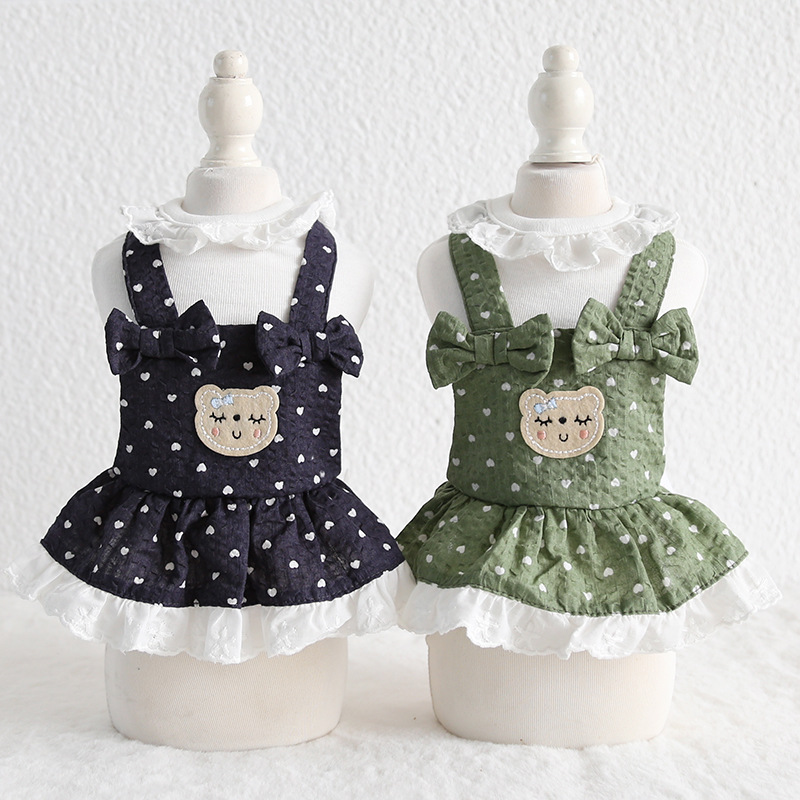 小猫桃心背带裙