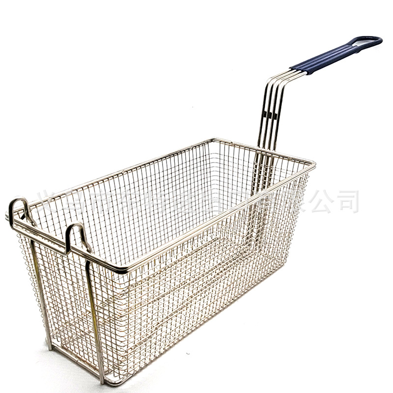 Factory direct sales of stainless steel mesh fried baskets, American fast food French fries and fried chicken baskets, large-capacity oil-draining baskets detail image 7