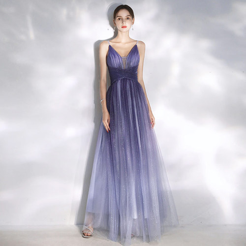 Evening Dresses cocktail party banquet dress vestido de banquete de cctel  Purple gradient evening dress dress,