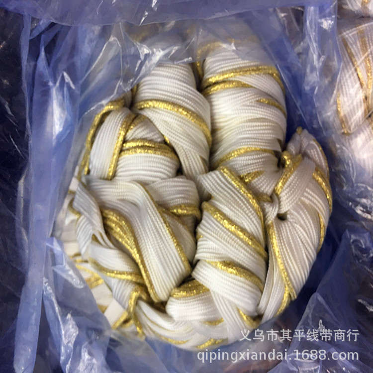 厂家直销金色子母带滚边被子嵌条金葱丝子母带尼龙材料服饰辅料