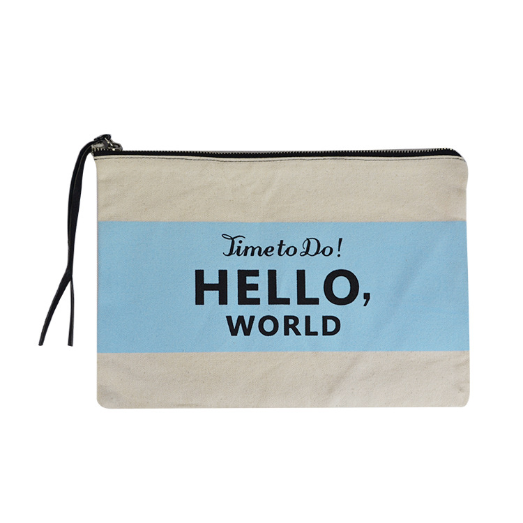 100%全检 12安全棉帆布化妆包定做金属拉链 手拎化妆包袋定制LOGO