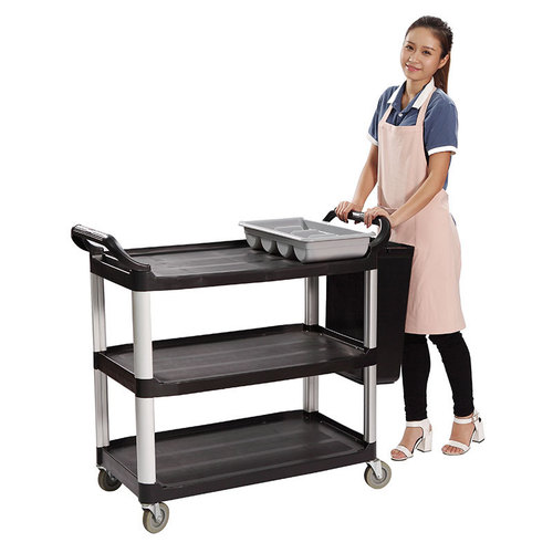 Jin De Factory Thickened Three-Layer Dining Cart Hotel Delivery Cart Hotel Hand Truck Dinner Plate Cart