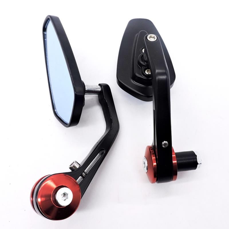 Motorcycle modified handlebar rearview mirror electric car reflector universal personalized reversing auxiliary mirror anti-vertigo blue mirror