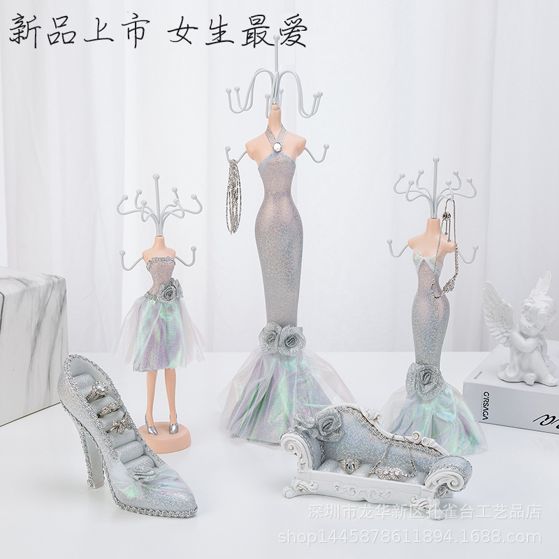 橱窗摆件树脂工艺品首饰展示架铁艺饰品架耳环项链架珠宝展示道具|ms