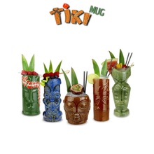 夏威夷陶瓷杯 TIKI杯 創意雞尾酒杯 浮雕提基杯僵屍杯 人臉馬克杯