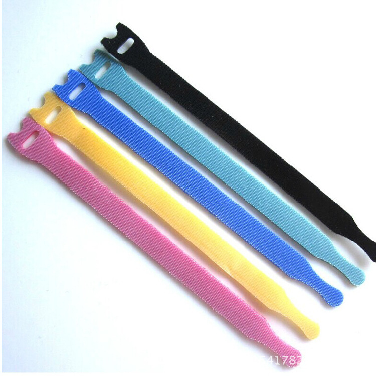 热卖反扣尼龙彩色带扣魔术贴绑带猫头理线自粘绑线带扎带可撕