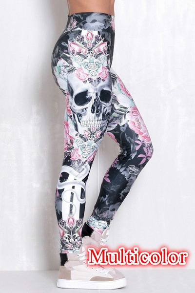 Women's Daily Casual Retro Butterfly Skull Ankle-length Leggings display picture 3