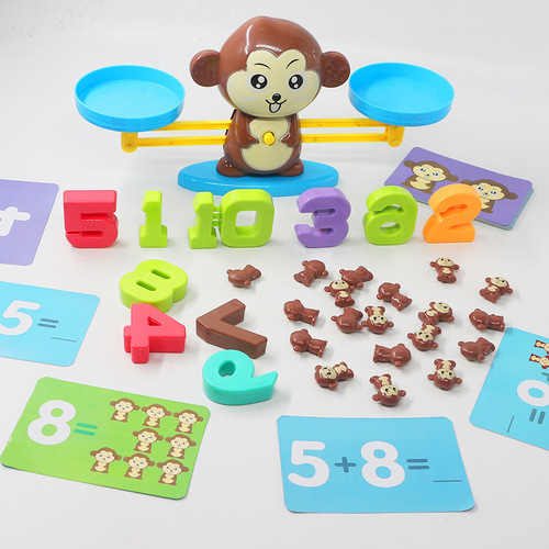 Frog digital balance toy children's early education addition and subtraction enlightenment mathematics calligraphy kindergarten teaching aids puzzle monkey