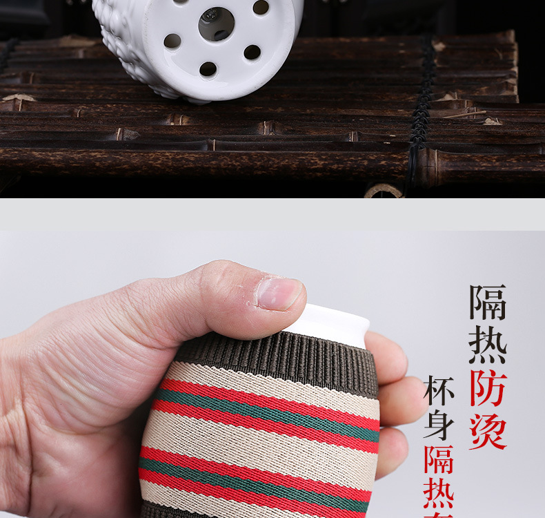 Ceramic Moxibustion Cup Gua Sha Tool Double Layer Warming Massage Device for Home Wellness in use