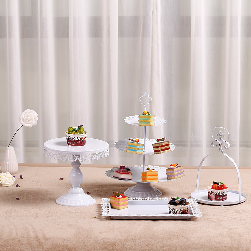 Nórdico hierro pastel soporte boda postre pantalla estante boda props Mesa decoración cake shop cafetería merienda soporte