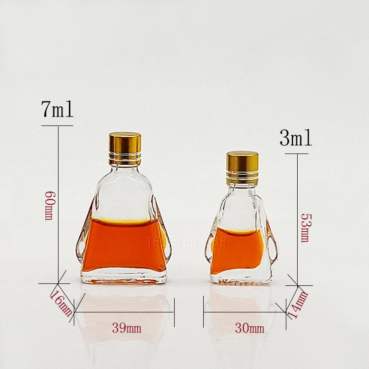 新款3ml7ml清凉油玻璃瓶透明空瓶风油精瓶跌打药油瓶
