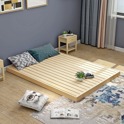 厂家直销家居榻榻米床板1.8米排骨架实木木板床双人床定制|ru