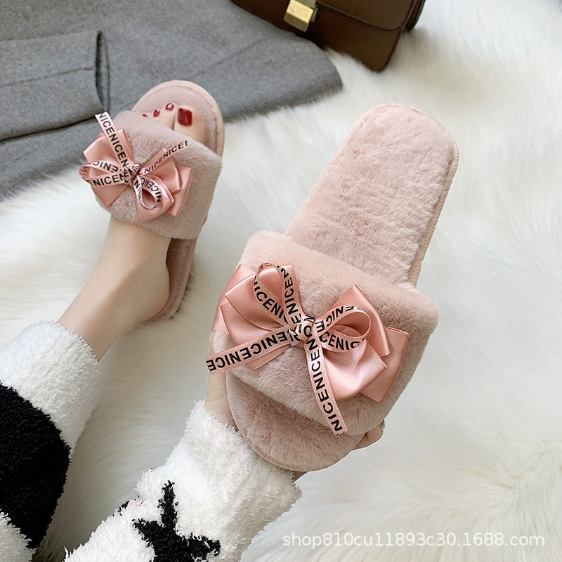 Пушистые тапочки женская верхняя одежда осень и зима новый дом яркие ромбовидные плоские теплые тапочки модные хлопковые тапочки интернет-знаменитостей