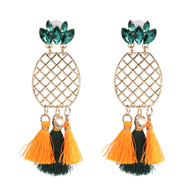 Fashion Pineapple Tassel Earrings display picture 7