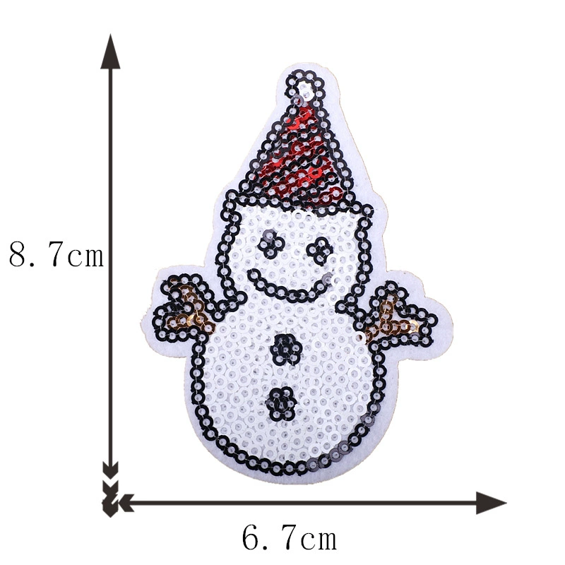 Hot-selling Christmas series embroidered fabric patch cartoon Christmas reindeer snowflake patch shiny embroidery badge wholesale iron-on