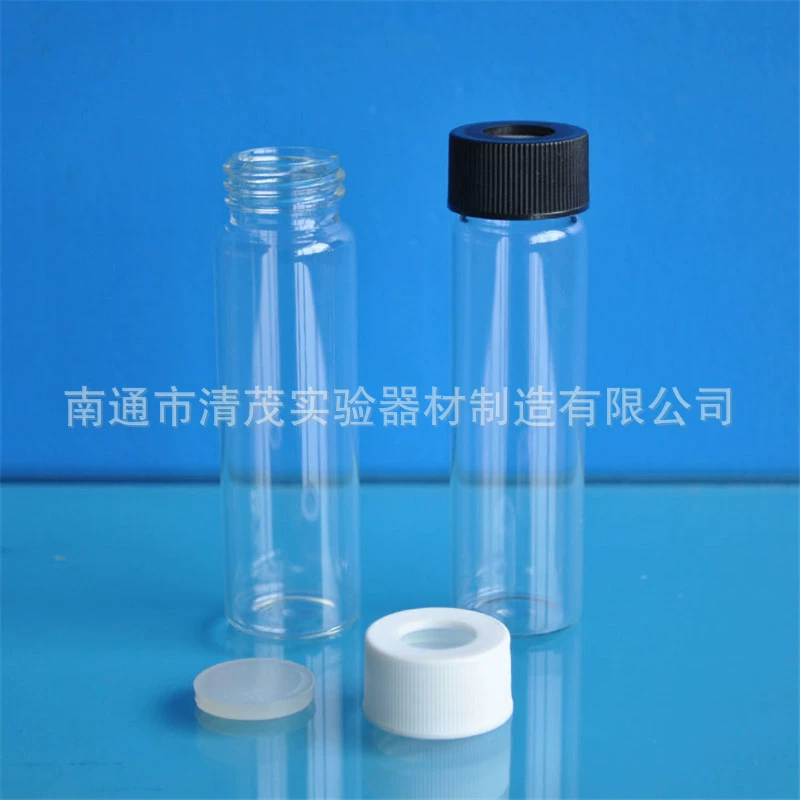 Бутылка для образцов крышки Headspace 20-60 мл Прозрачная коричневая силиконовая прокладка Винт Стеклянная бутылка для реагентов Эксперимент Qingmao