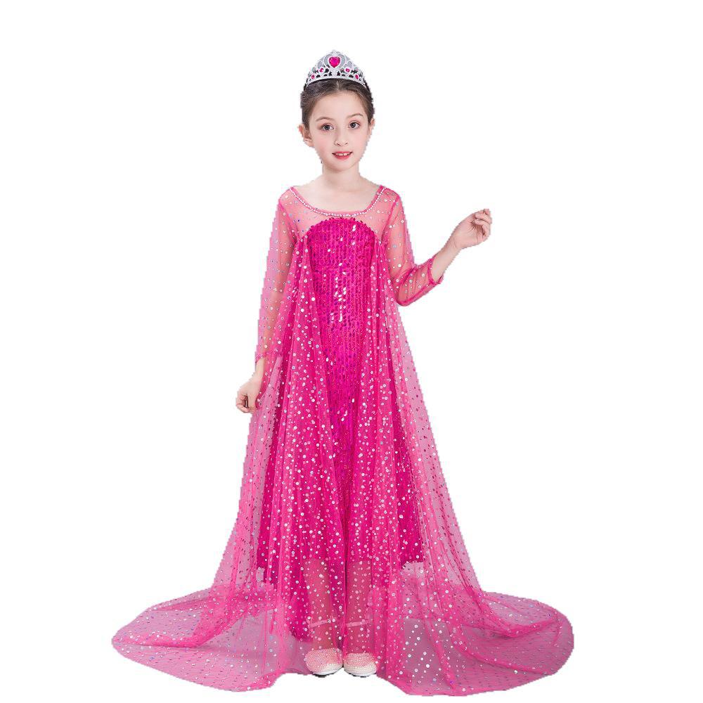 Christmas 2023 Girls' Ice and Snow Romance Princess June 1st Sequin Performance Dress Gift_voghion.com