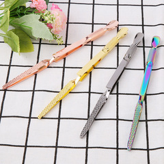 Manicure clip styling forceps stainless steel double-ended styling clip extension forceps dead skin pusher nail picking X-shaped forceps