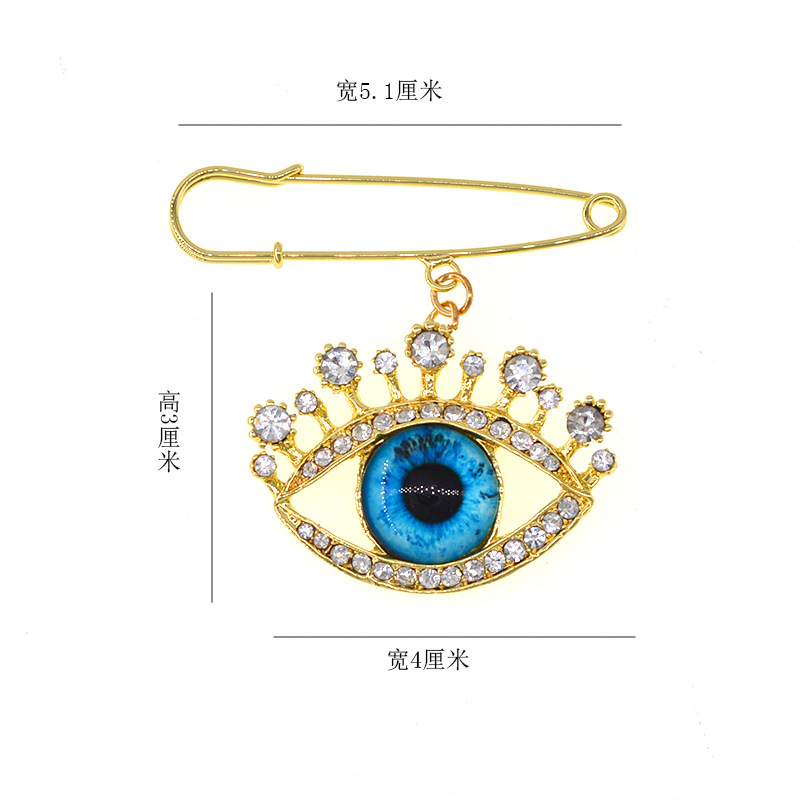 Brooch Female Pearl Anti-light Buckle Blue Eye Brooch display picture 1