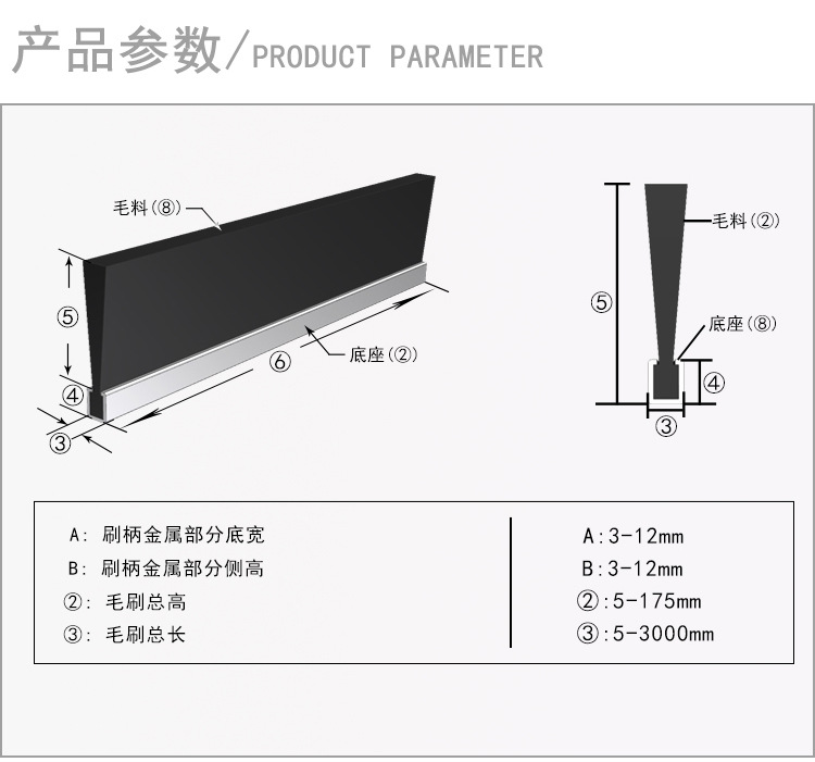 铝合金支架毛刷