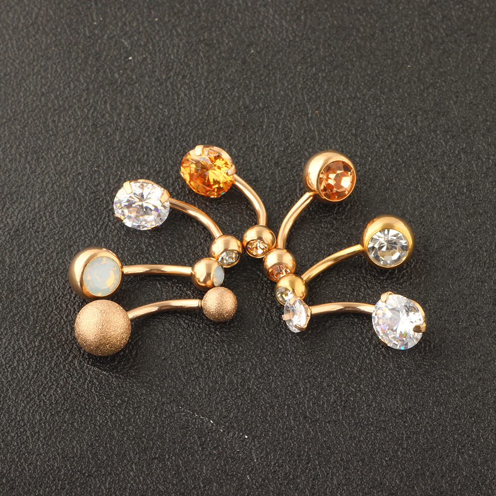 Amazon Wish Cross Navel Ring Set 9 Rose Gold Stainless Steel Belly Button Piercing Jewelry detail image 7