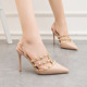 9268-25 Slender Riveted Women's Sandals, Slender heels, Empty Women's Shoes