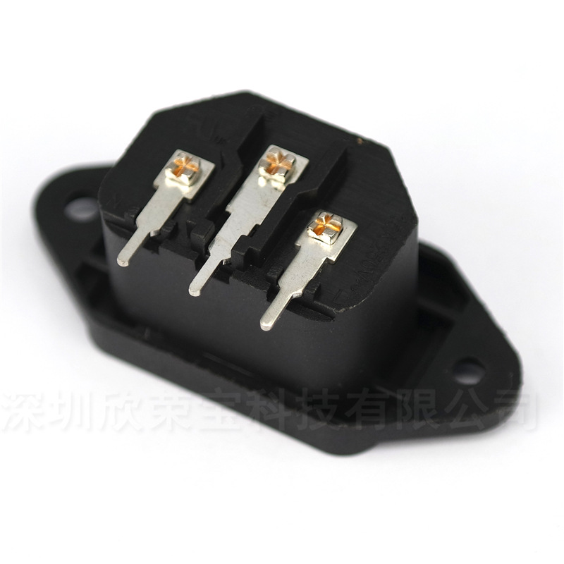 AC插座电源插座多国认证插座DB-14-1P-33品字座端子座子C14公座插