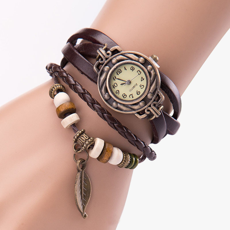 2018 fashion vintage leaf watch hand woven vintage leather ladies bracelet watch manufacturers wholesale 2018 fashion vintage leaf watch hand woven vintage leather ladies bracelet watch manufacturers wholesale