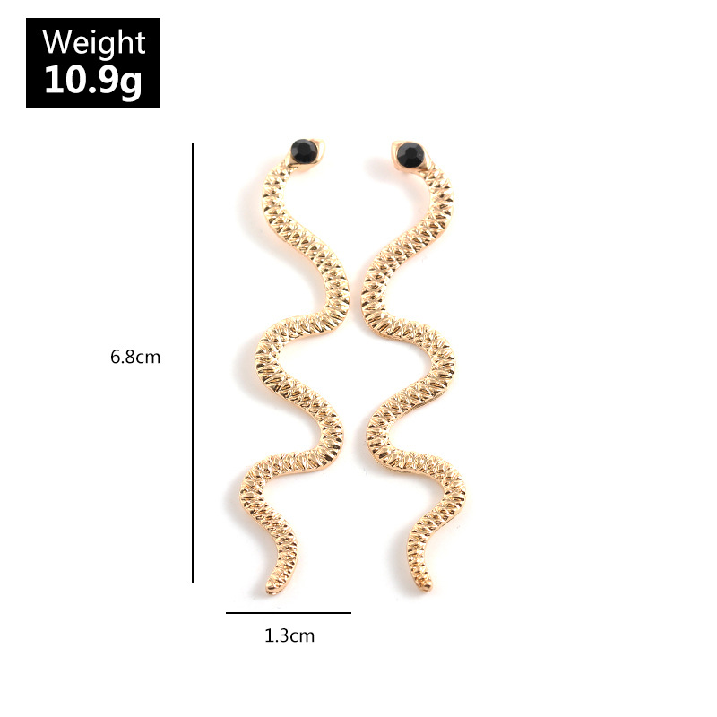 Ez2235 Grenz Überschreitende Europäische Und Amerikanische Ohrringe Persönlichkeit Mode Schlangen Förmige Ohrringe Übertriebene Kreative Schlangen Elemente Ohrringe display picture 9