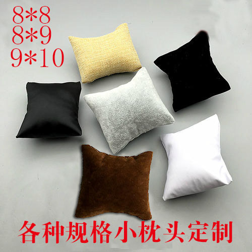 义乌厂家批发手表盒枕芯无纺布绒布小枕头包PU皮枕芯手链首饰枕头