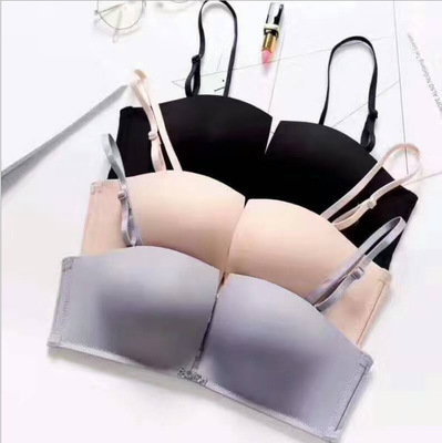 2023 이브 유혹 코드 네 코너 컵 끈이 없는 속옷 수집 U 자형 아니 강철 반지 웨딩 원피스 원활한 브래지어