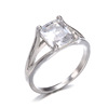 Square zirconium, ring with stone, wedding ring for bride, wish, European style, bright catchy style