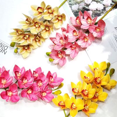 广海 单枝10头3D打印惠兰花 过胶手感多头蕙兰花 仿真人造惠兰花|ms