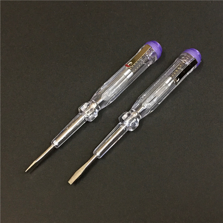 跨境 6129 广东电笔批发 电工电笔不锈钢一字头验电笔 测电笔