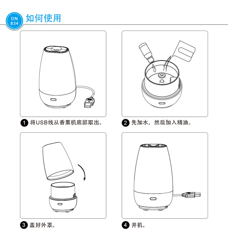 桌面加湿器多功能家用创意产品 usb车载空气净化器香薰机外贸新品