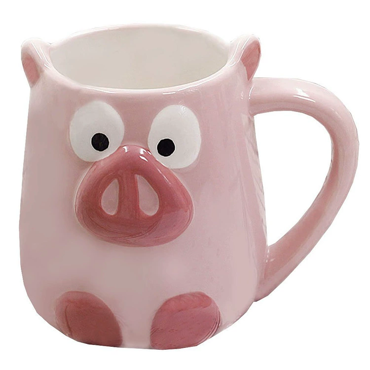 Factory direct cup export Baiyun soil cup painted lamb cup lamb shape ceramic mug cup