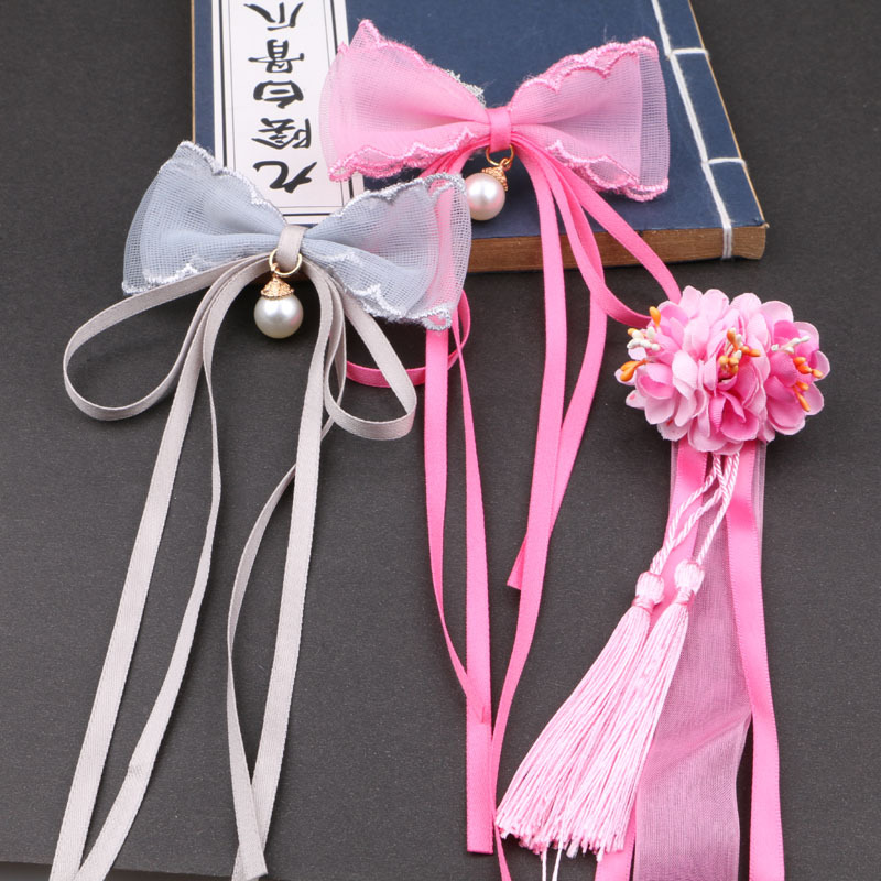 manual diy Hairdressing Jacobs bow Hairpin Flower tassels Hair clips princess Hanfu Head ornament parts