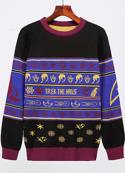 Nueva Navidad suéter de Punto Fuente fabricante acrílico material cuello redondo tocado flor suéter estilo europeo y americano suéter