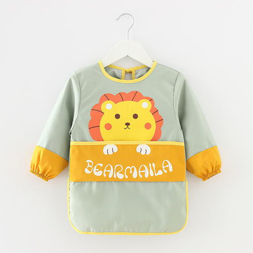 Baby eating smock, waterproof and anti-dirty, children's painting coat, long-sleeved girl's bib, rice pocket, reverse dressing