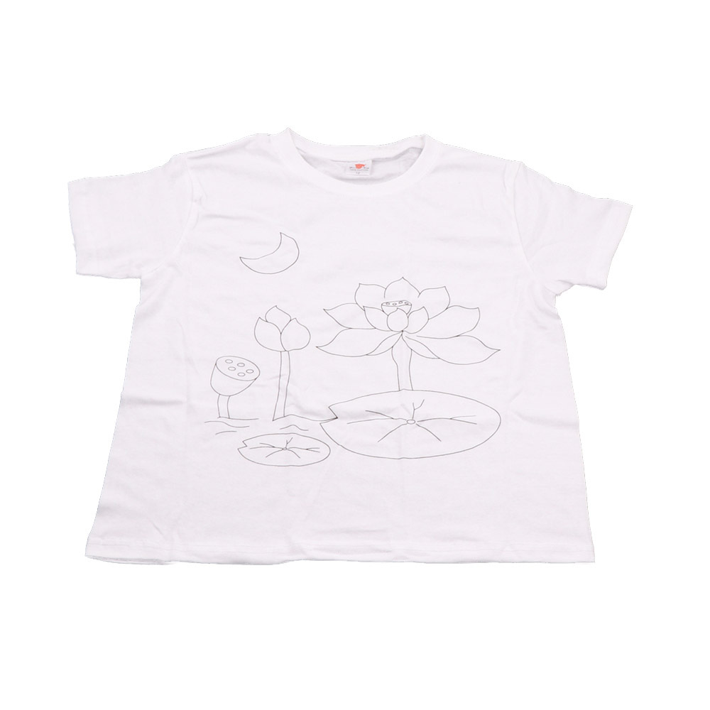 Camiseta blanca pintada a mano DIY pintura algodón en blanco engrosada camiseta