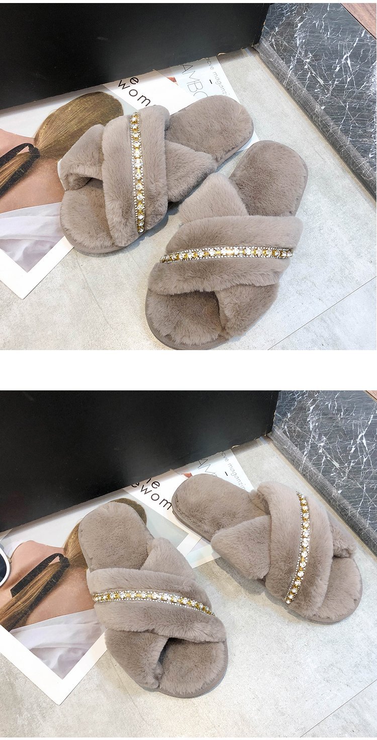 new diamond cross hair slippers Nihaostyles wholesale clothing vendor NSKJX74768