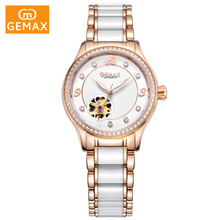 GEMAX/格玛仕 正品防水全自动机械手表 女士镂空镶钻时尚品牌腕表