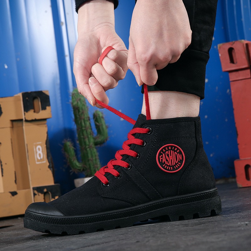 Herren High Top Canvas Boots Modische Freizeitschuhe_voghion.com