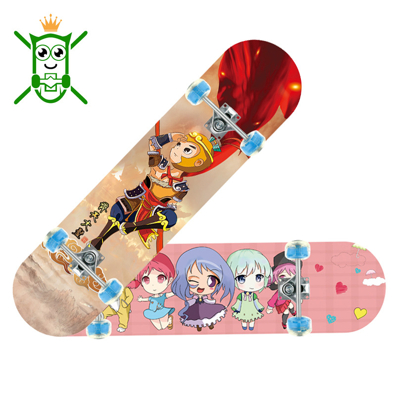 Four-wheel Skateboard Flash Wheel Double Rocker Children's Maple Scooter3108 Boys And Girls Maple Double Rocker Scooter