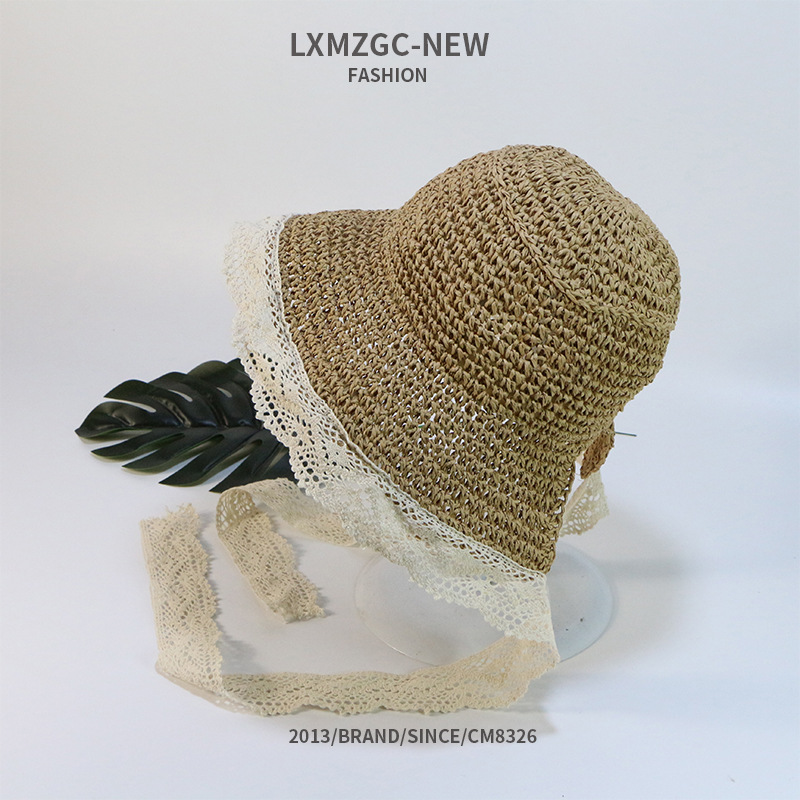 Children's Lace Strap Straw Hat display picture 6