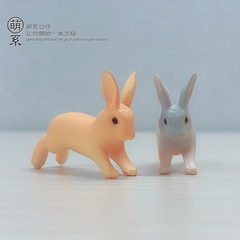 卡通動物 兔子 仿真兔子PVC動物 精裝鑰匙扣掛件 微景觀擺件配件